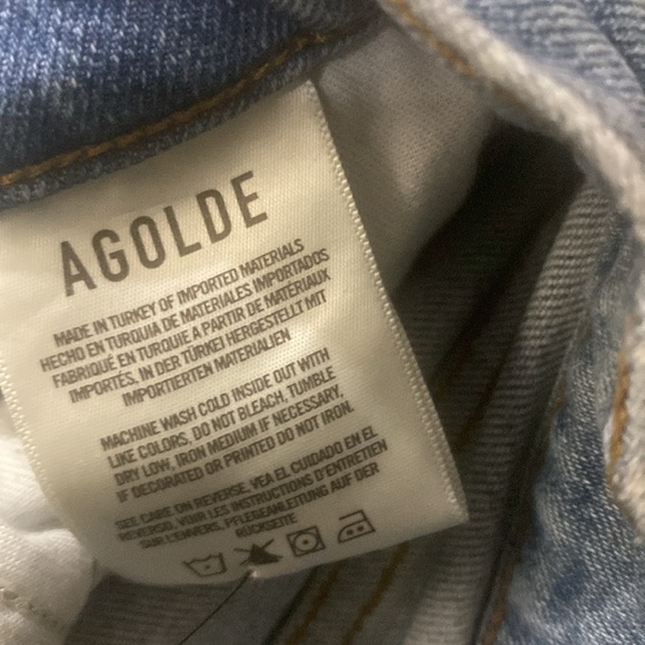 AGOLDE WILDER RIPPED KNEE RELAXED FIT STRETCH Classic Blue Jeans ICONIC 5 pocket - Picture 8 of 8